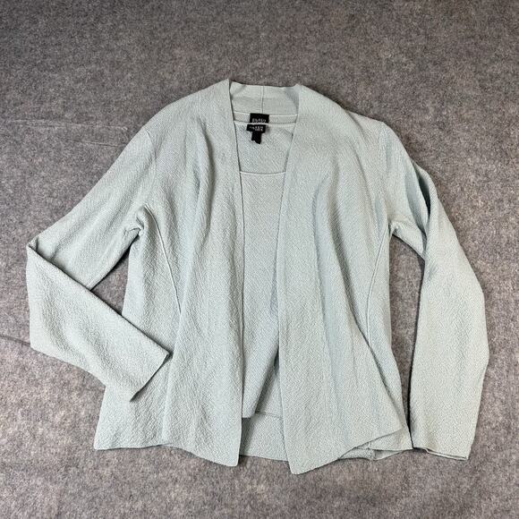 Eileen Fisher Sweater & Tank Set Womens Medium 100% Wool Blazer Career Flaw - Picture 1 of 13